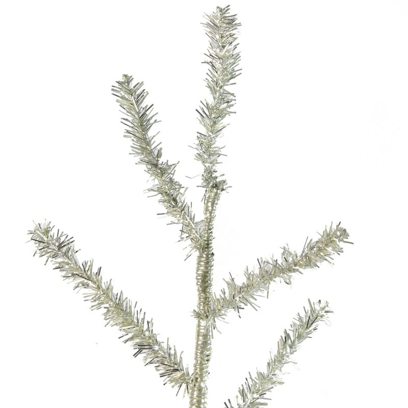 Northlight 3' Unlit Artificial Christmas Twig Tree Full Champagne Tinsel, 5 of 7