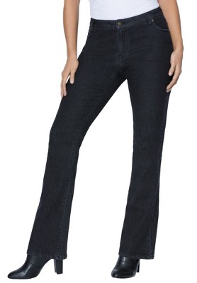 Jessica London Women's Plus Size True Fit Bootcut Jeans, 24 - Black ...