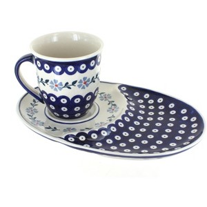 Blue Rose Polish Pottery P006 Manufaktura Breakfast Plate & Breakfast Mug Set - 1 of 2