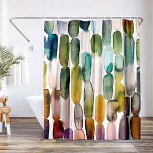 Americanflat 71" x 74" Shower Curtain, Watercolor Strokes 1 by Lisa Nohren - 1 of 4