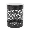 CAVINAS Outdoor Side Table with Overlapping Circle Pattern, Modern Cylindrical Patio End Table, Iron Cut Design Outdoor End Tables - 2 of 4
