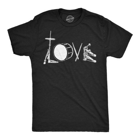 Мужские футболки Crazy Dog T-Shirts, Inc. Mens Funny T Shirts Love Drums Sarcastic Music Graphic Novelty Tee for Men - Crazy Dog Men's T Shirt For Music Lovers Black L