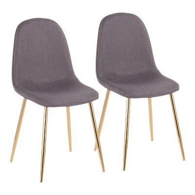 Set of 2 Pebble Contemporary Dining Chairs Gold/Charcoal - LumiSource