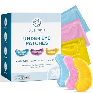 Under Eye Patches for Puffy Eyes and Dark Circles, 30 Pairs Hydrating Collagen Gel Pads for Eye Bags, Relaxing Self Care Home Spa Gifts for Women - 1 of 4