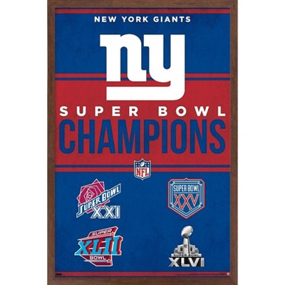 Trends International NFL New York Giants - Neon Helmet 23 Framed Wall Poster Prints Black Framed Version 14.725 x 22.375