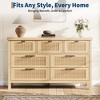 Fluted Drawer Dresser for Bedroom, Mid Century Modern Chest of Drawers, Wooden Fluted Dresser Chest with Clothes Storage Cabinet, Oak & White - 3 of 4