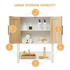 Over The Toilet Storage Cabinet with Rattan Door, Bathroom above Toilet Storage Cabinet with Adjustable Shelves, Large Capacity Bathroom Organizer - 4 of 4