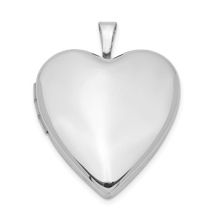 Black Bow Jewelry Sterling Silver 20mm Polished Heart Locket - 1 of 4