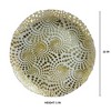 Essential Decor & Beyond 13" White Glass Charger with Gold Swirling Spirals Modern Design Set of 4 - 3 of 4