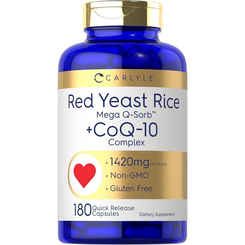Carlyle Red Yeast Rice with CoQ10 Complex 1420 mg | 180 Capsules, 1 of 4