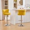 Set of 2 Velvet Swivel Bar Stools,Adjustable Counter Stools with Tufted Back,Chrome Base and Nailhead Trim for Kitchen Island-Maison Boucle - 2 of 4