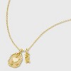 14k Gold Dipped "Love" Heart and Crystal Stars Tag Charm Necklace - Gold - 4 of 4