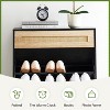 2-Tier Flip Drawer Shoe Storage Cabinet with Adjustable Shelf and Pull-Out Drawer,Freestanding Rattan Shoe Organizer for Entryway,Hallway,Living Room - 3 of 4
