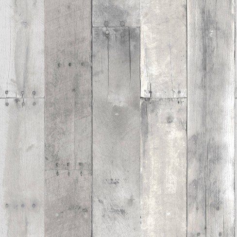 Reclaimed Wood Peel & Stick Wallpaper Gray - Threshold™