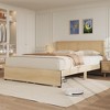 Rattan Bed Frame  Bed Frame with 2 Drawers, Wooden Platform Bed with Rattan Headboard, Led Lights - 4 of 4
