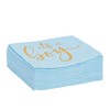 Sparkle and Bash 50 Pack Blue Party Napkins with Gold Foil It's a Boy for Baby Shower, Gender Reveal, 5 In, 3-Ply - 4 of 4
