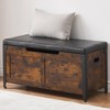 Toy Box, Retro Wooden Look Storage Chest with Safety Hinge, Entryway Storage Bench Supports 220 Lb, Barn Style Organizer, Wooden Entryway Bench - 3 of 4