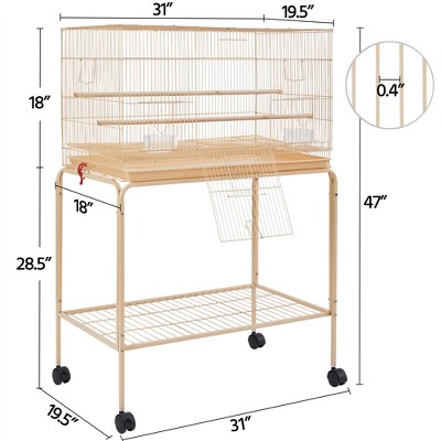 Yaheetech Metal Bird Cage with Rolling Stand for Small Birds Parrots Parakeets Conures