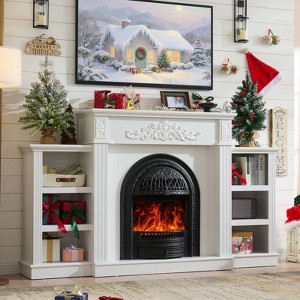 Farmhouse Electric Fireplace TV Stand with 30" Electric Fireplaces Heater - 1 of 4