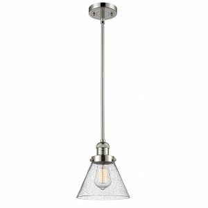 Cone - 1 Light Stem Hung Mini Pendant In Industrial Style-10 Inches Tall and 8 Inches Wide - 1 of 1