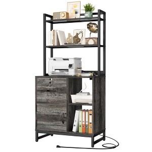 Besiost Home Office Storage Cabinet with Hutch, Filing Cabinet with Drawers - 1 of 4