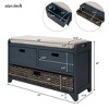 Modern Storage Bench, with Drawers & Removable Cushion, Shoe Bench, for Bedside, Living Room, Entryway, Multiple Design Styles & Color Combinations - 2 of 4
