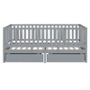 YOOCOZZ Twin Size Wooden Daybed with Fence Guardrails and 2 Storage Drawers, Convertible into an Independent Floor Bed and Daybed - 4 of 4
