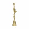 Modern Aluminum and Suar Wood Taper Holder with Abstract Sculptural Form and Mixed Metal Design for Contemporary Decorative Accents - 4 of 4