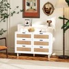 Vynxaria 6-Drawers Rattan Storage Cabinet Rattan Drawer with LED Lights and Power Outlet,for Bedroom,Living Room,White - 3 of 4