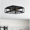 Dewdrop 4-Light Square Flush Mount Ceiling Light, Modern Black and Brass Industrial Fixture for Kitchen or Hallway - 2 of 4