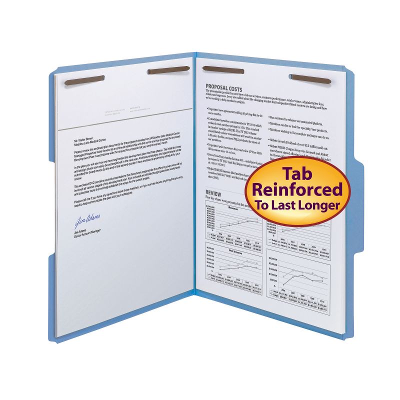 Smead Fastener File Folder, 2 Fasteners, Reinforced 1/3-Cut Tab, Letter Size, 50 per Box, 1 of 9