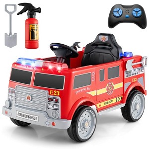 Costway Kids Ride on Police Car 12V Battery Powered Electric Vehicle with 3 Speeds - 1 of 4