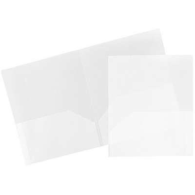 JAM Paper Pop 2-Pocket Presentation Folder Clear 2/Box 382ECLDB