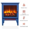 Syemin Indoor Fireplaces Electric Fireplace Heater 17" Freestanding Fireplace Stove Infrared Fireplace with 3D Flame, Blue, 14.2"*8"*18" - 3 of 4