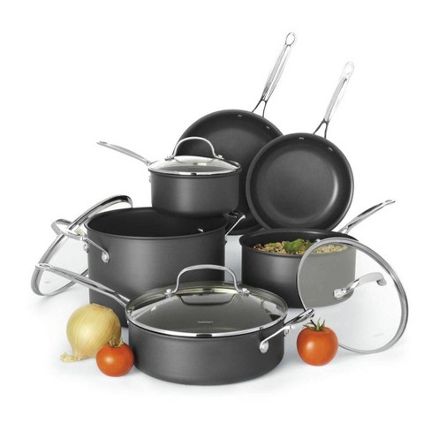  Cuisinart 11-Piece Cookware Set, Black, Chef's Classic Nonstick  Hard Anodized, 66-11: Home & Kitchen