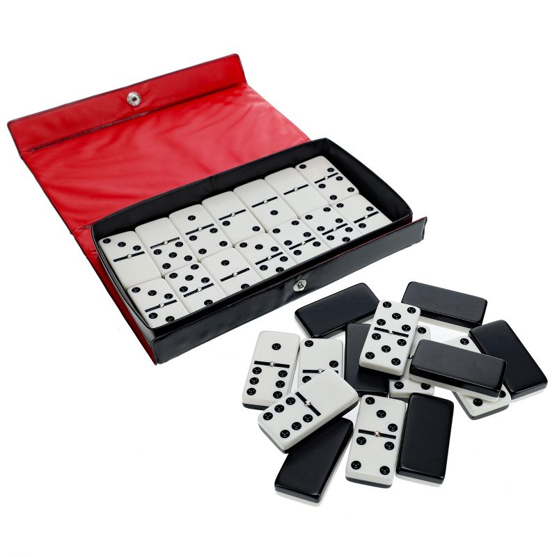 WE Games Two-Toned Black & White Double 6 Dominoes with Spinners - Club Size, 4 of 10