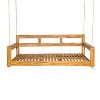 YOOCOZZ Wooden Patio Twin Size Porch Swing Bench Chair, Daybed Frame with 4 Hanging Ropes - 3 of 4