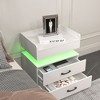 NicBex Modern Nightstand with Adjustable LED Strip Light 2-drawer Bedside Table with Storage Space for Bedroom, Study, Living Room - 2 of 4