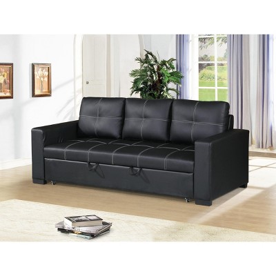 Sectional Sofa Polyesterll out Bed Living Room Couch Black Polyester Tufted Convertible Sofa