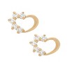 Junior Jewels 14K Yellow Gold Children's Cubic Zirconia Heart Earrings - 3 of 3