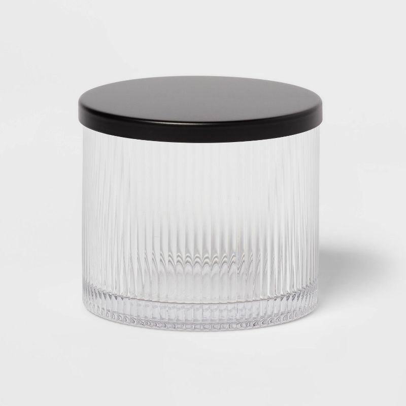 Ribbed Glass Canister Black - Threshold&#8482;, 4 of 11