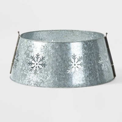 25in Galvanized Christmas Tree Collar with Snowflake Cut Out - Wondershop™