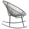 vidaXL Outdoor Rocking Moon Chair Gray Poly Rattan - 4 of 4
