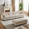 113.5'' Modular Sectional Corduroy Sofa, Sectional Couches for Living Room U-Shaped Sectional Couch with Storage Ottoman - 3 of 4