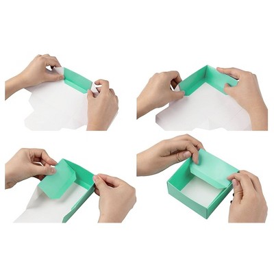 Small Teal Gift Boxes with White Satin Ribbon, 24-Pack