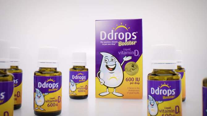 Ddrops Booster Kids Vitamin D Organic Liquid Drops 600 IU - 0.09 fl oz, 2 of 10, play video
