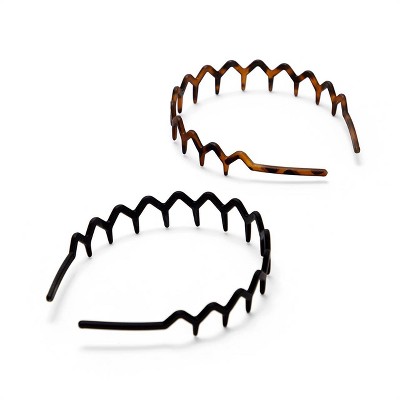Kitsch Rabs Zig Zag Recycled Headband - Black/Tortoise - 2pk - image 2