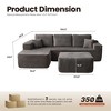 XIZZI Modular Sectional Sofa Couch, L/U-Shape Upholstered Couch, Modern Minimalist Couches for Living Room, Free Combination Deep Seat Corner Couch - 3 of 4