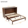 GDFStudio Dolores Pine Wood and Rattan Queen Size Murphy Bed with Charging Ports and Drawer - 3 of 4