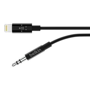 Belkin 3' TPU Lightning to 3.5mm Aux Audio Cable - Black